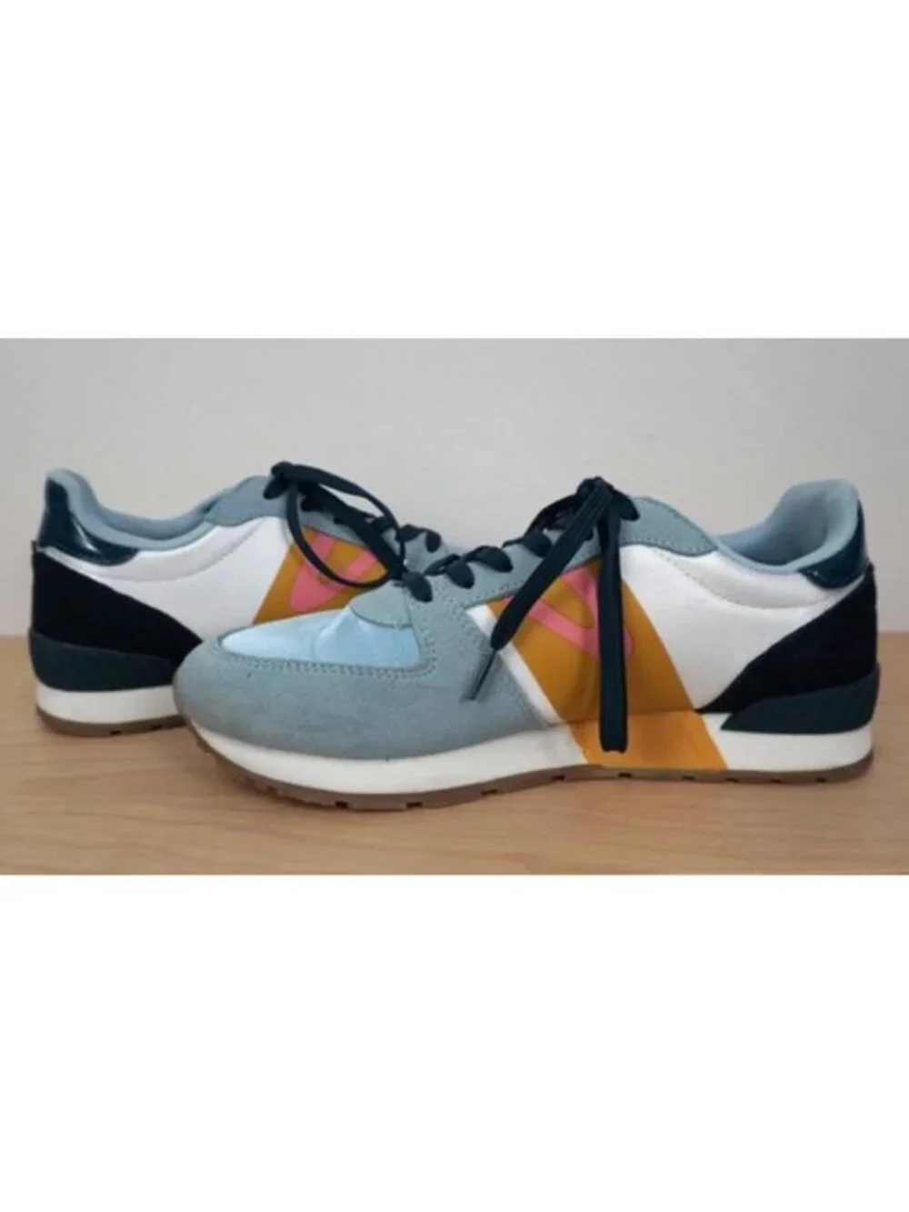 Tretorn Lyola Blue White Lace Up Suede Leather Sneakers Shoes Size 7M